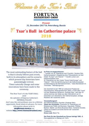 Tsar´S Ball 2018 in Catherine Palace