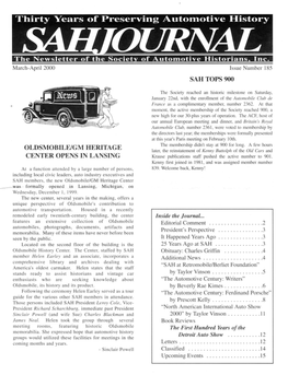 The Newsletter of the Societ of Automotive Historians Inc