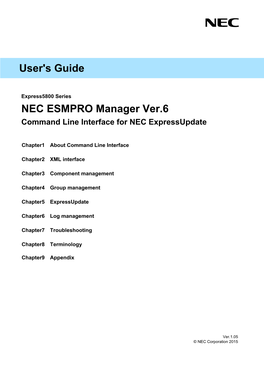 User's Guide NEC ESMPRO Manager Ver.6