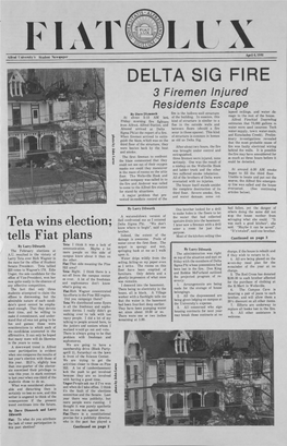 Teta Wins Election; Delta Sigma Phi