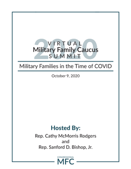 Military Family Caucus 2020SUMMIT Military Families in the Time of COVID