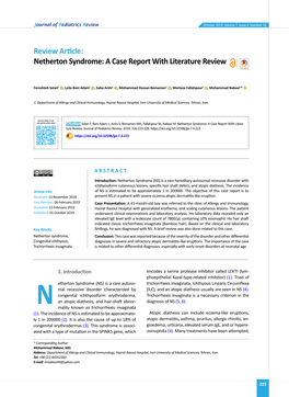 Netherton Syndrome: a Case Report with Literature Review