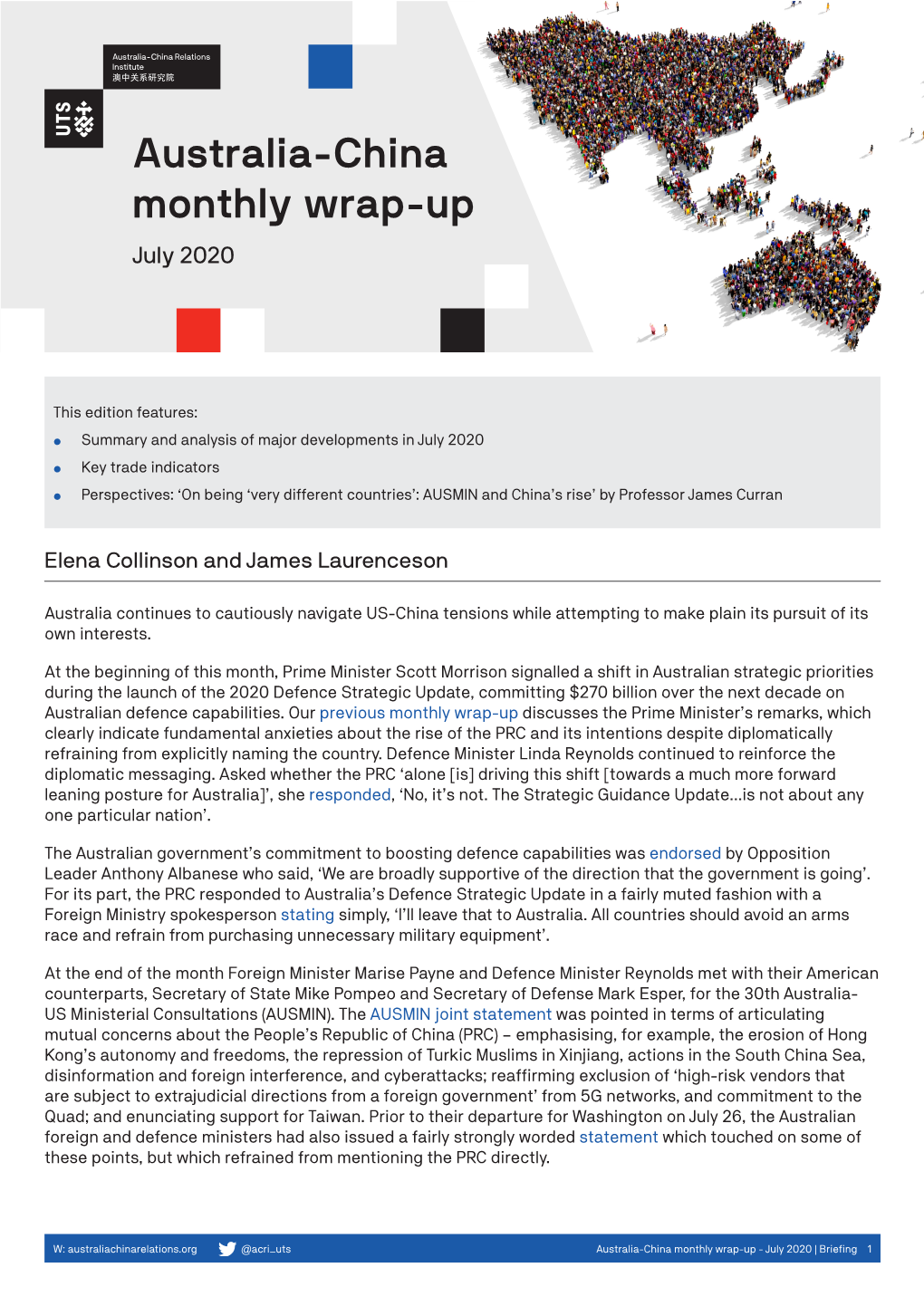 Australia-China Monthly Wrap-Up July 2020