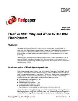 Flash Or SSD: Why and When to Use IBM Flashsystem