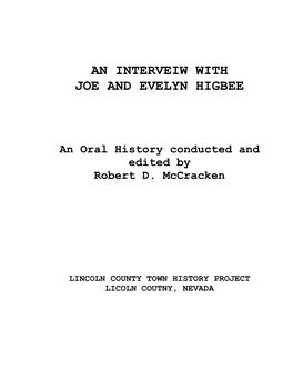 An Interveiw with Joe and Evelyn Higbee