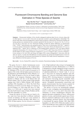 Fluorescent Chromosome Banding and Genome Size Estimation in Three Species of Swertia