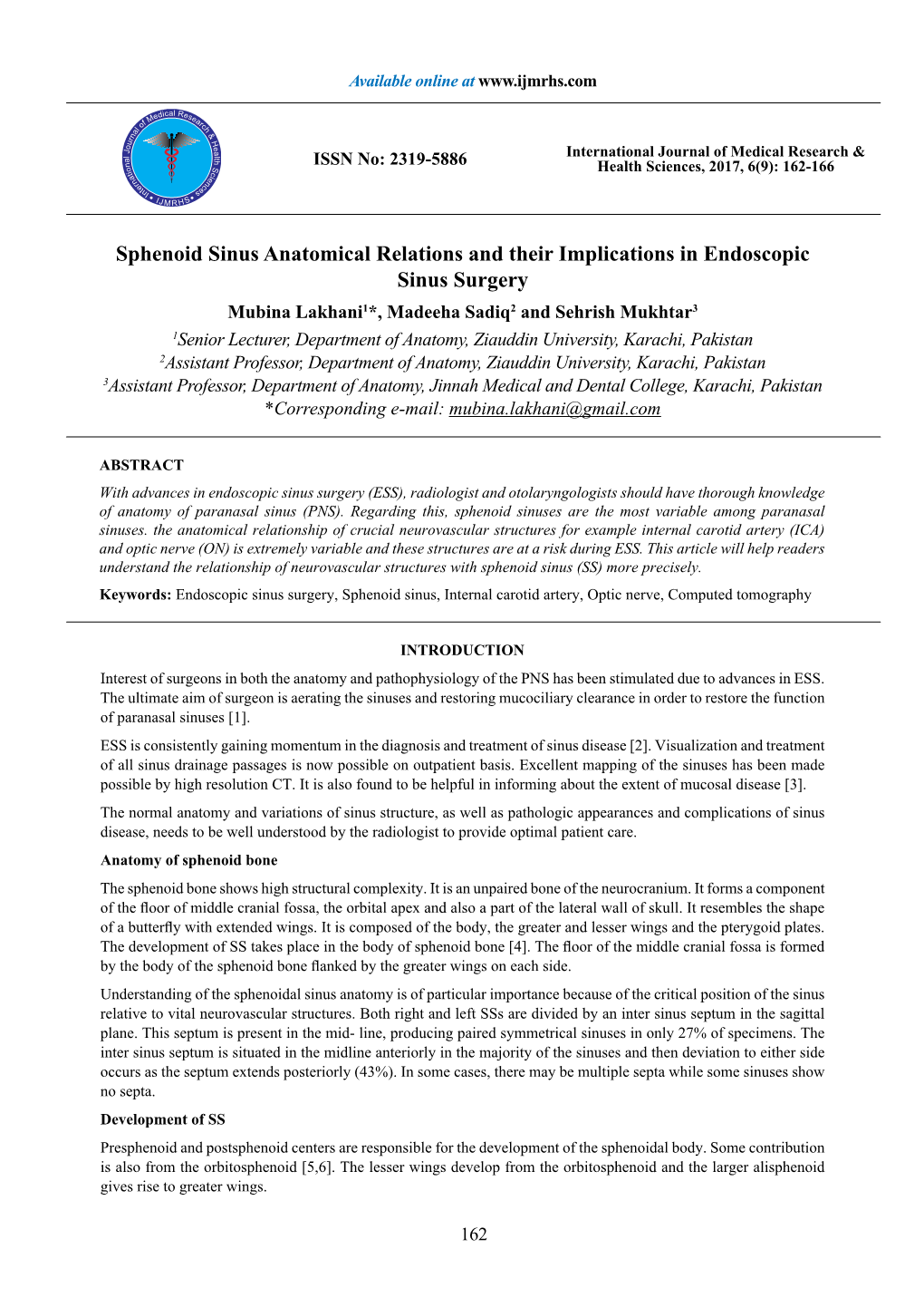 Sphenoid Sinus Anatomical Relations and Their Implications In