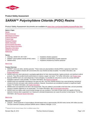 SARAN™ Polyvinylidene Chloride (PVDC) Resins