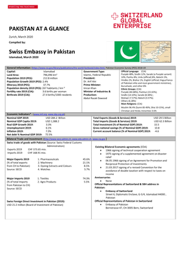 PAKISTAN at a GLANCE Swiss Embassy in Pakistan