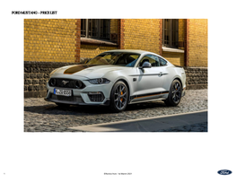 Ford Mustang - Price List