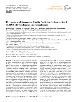 Articles and Gases Such As Particulate Chemical Parameterizations in the Models (Carmichael Et Al., Matter (PM), Carbon Monoxide (CO), Ozone (O3), Nitrogen 2008)