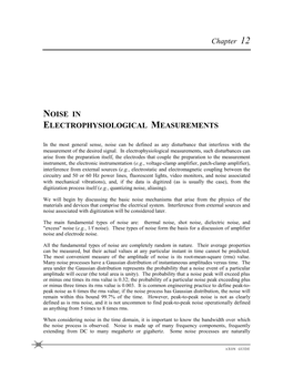 Noise in Electrophysiological Measurements