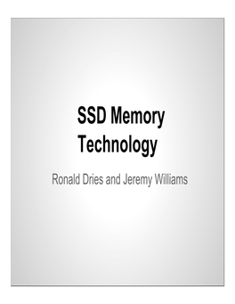 SSD Memory Technology