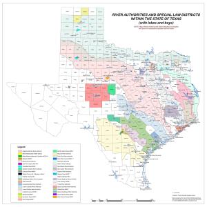 RIVER AUTHORITIES and SPECIAL LAW DISTRICTS WITHIN the STATE of TEXAS (With Lakes and Bays)