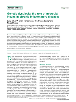 The Role of Microbial Insults in Chronic Inflammatory Diseases