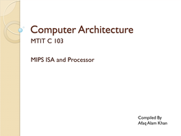 Advanced Computer Architecture
