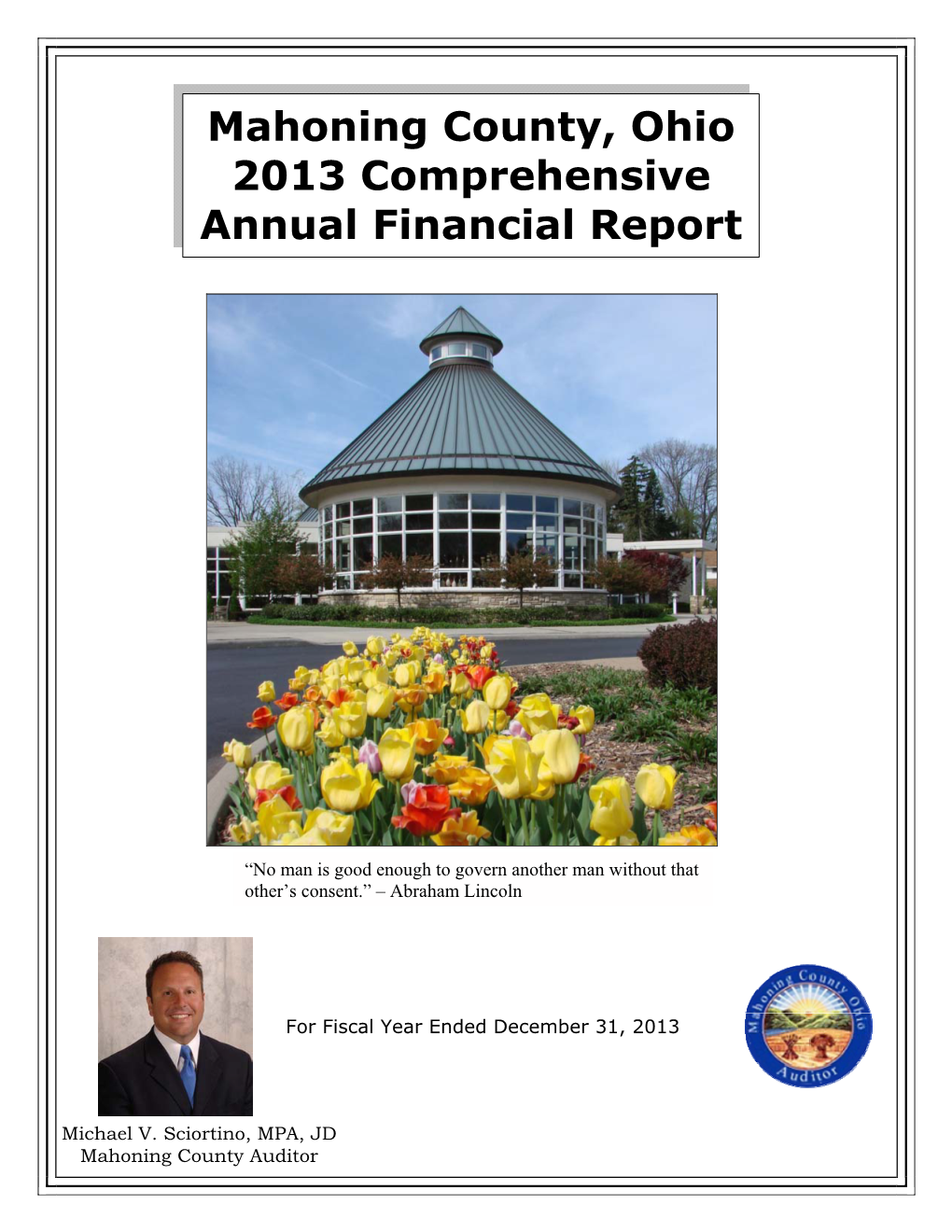 Mahoning County, Ohio 2013 Comprehensive Annual Financial
