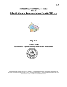Atlantic County Transportation Plan (ACTP) 2015