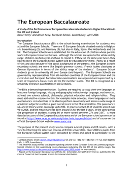 The European Baccalaureate
