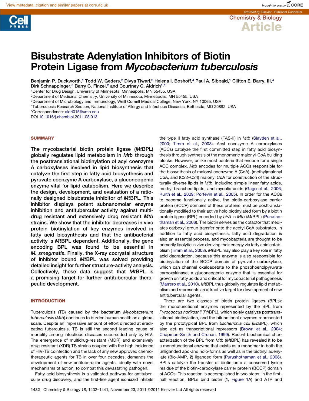 Bisubstrate Adenylation Inhibitors of Biotin Protein Ligase from Mycobacterium Tuberculosis