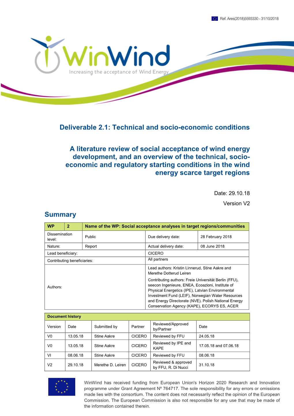 Deliverable 2.1: Technical and Socio-Economic Conditions