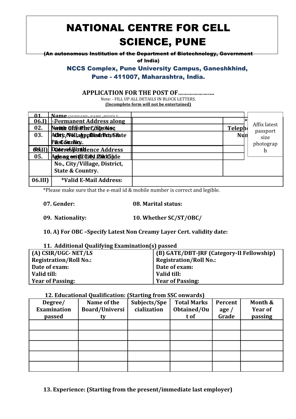 National Centre for Cell Science, Pune s1