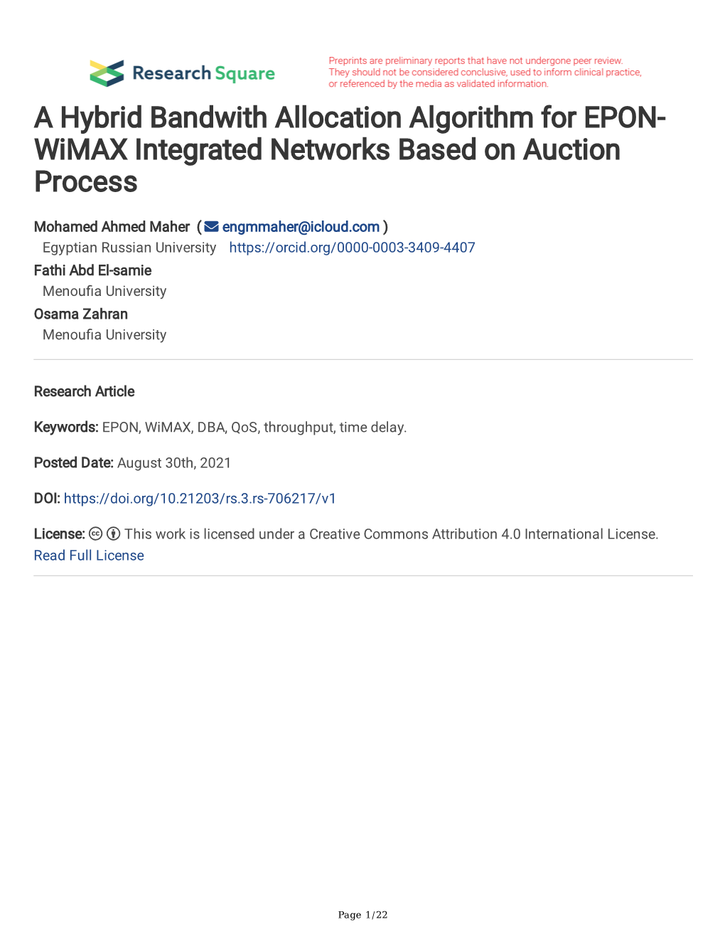 Wimax Integrated Networks Based on Auction Process