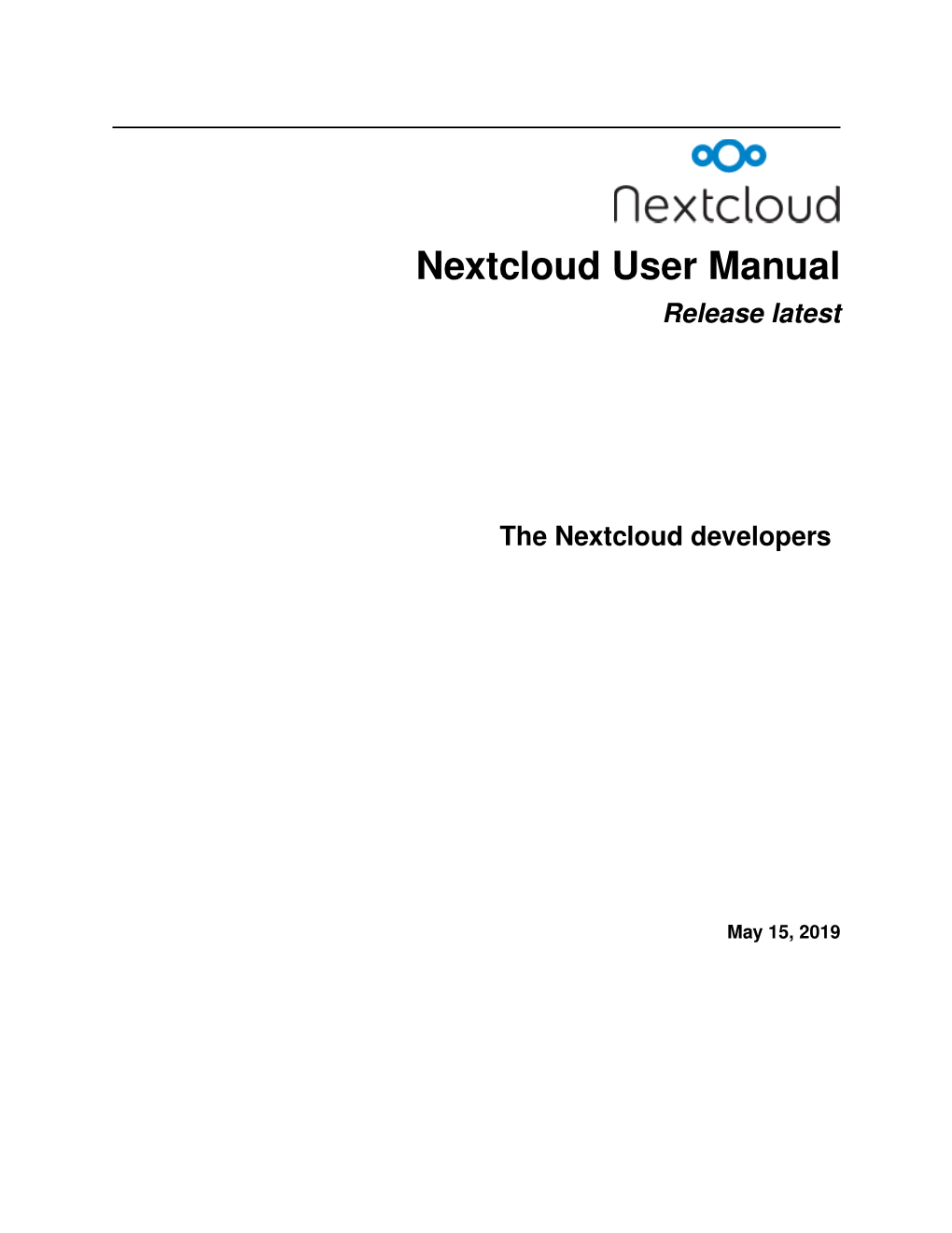 Nextcloud User Manual Release Latest