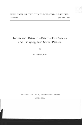 Interactions Between a Bisexual Fish Species and Its Gynogenetic Sexual Parasite