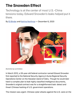 The Snowden Effect Technology Is at the Center of Most U.S.-China Tensions Today