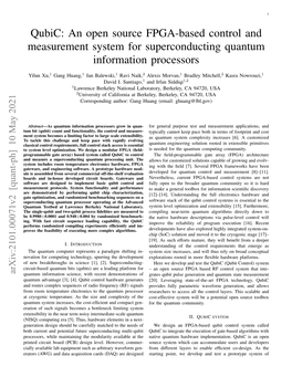 Qubic: an Open Source FPGA-Based Control and Measurement System for Superconducting Quantum Information Processors