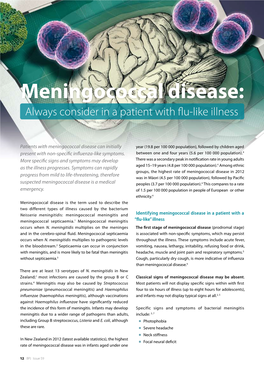 Meningococcal Disease: Always Consider in a Patient with Flu-Like Illness