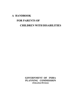 A Handbook for Parents of Children with Disabilities