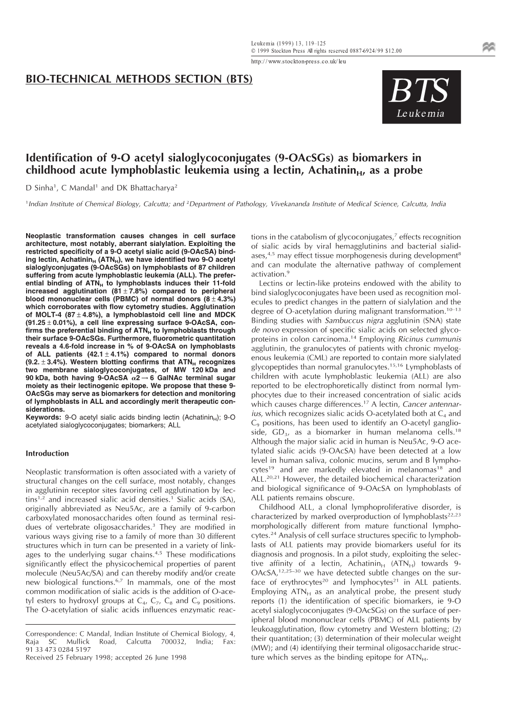 Identification of 9-O Acetyl Sialoglycoconjugates