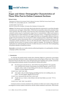 Demographic Characteristics of Those Who Post to Online Comment Sections