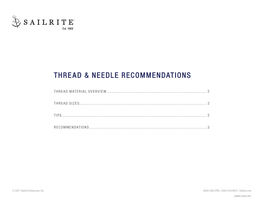 Thread & Needle Recommendations