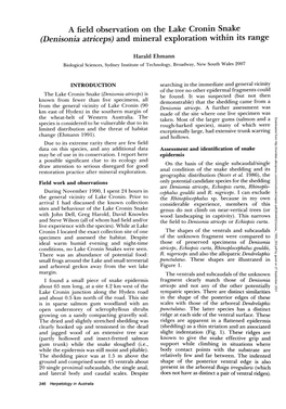 Denisonia Atriceps) and Mineral Exploration Within Its Range