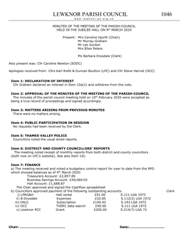 LEWKNOR PARISH COUNCIL 1046 - P C