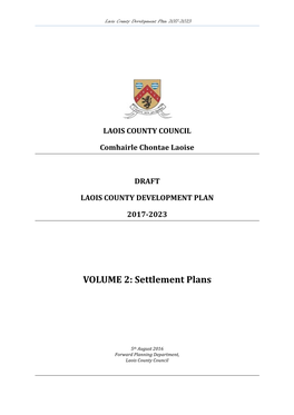 VOLUME 2: Settlement Plans