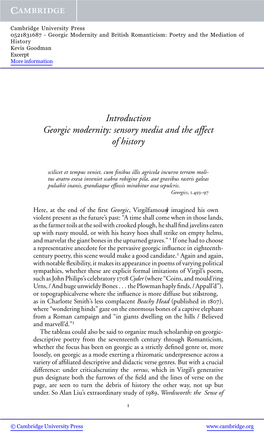 Introduction Georgic Modernity: Sensory Media and the Affect of History