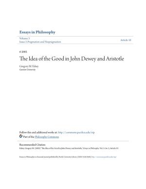 The Idea of the Good in John Dewey and Aristotle