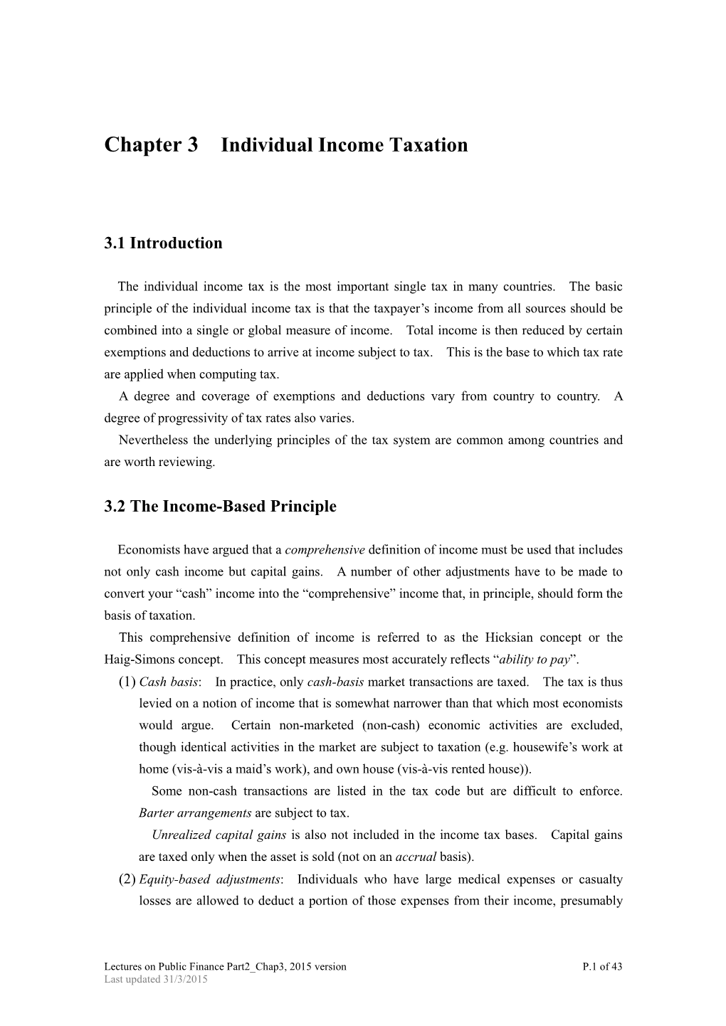 Chapter 3 Individual Income Taxation