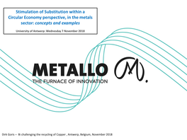 Metallo Drain Processing by External Partners