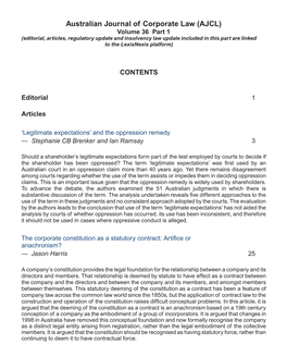 Australian Journal of Corporate Law (AJCL)