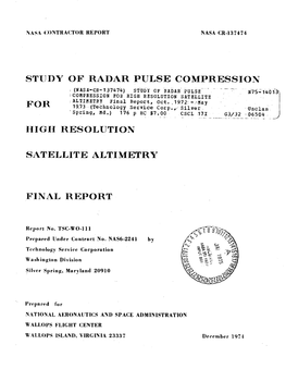 Study of Radar Pulse Compression
