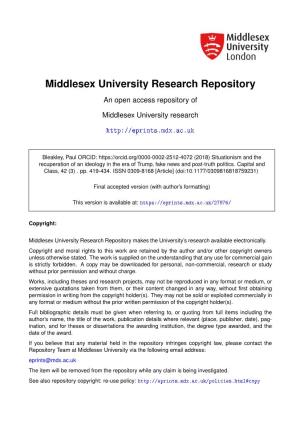 Middlesex University Research Repository an Open Access Repository Of