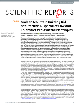 Andean Mountain Building Did Not Preclude Dispersal of Lowland