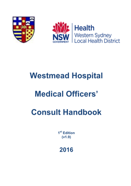 Westmead Hospital Medical Officers' Consult Handbook
