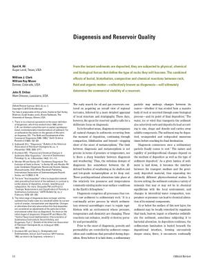 Diagenesis and Reservoir Quality