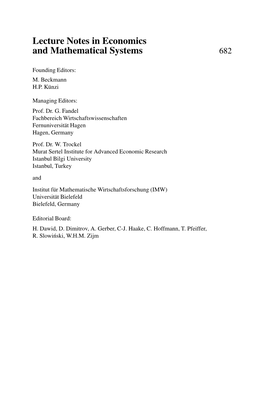 Lecture Notes in Economics and Mathematical Systems 682
